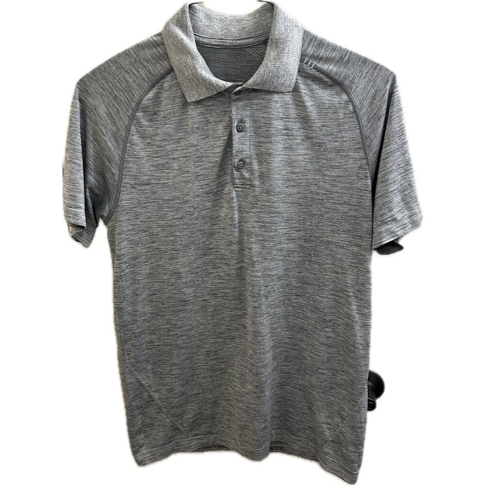 Lululemon Shirt Men S Gray Polo Get Outside Get Sweaty Stretch Golf Performance